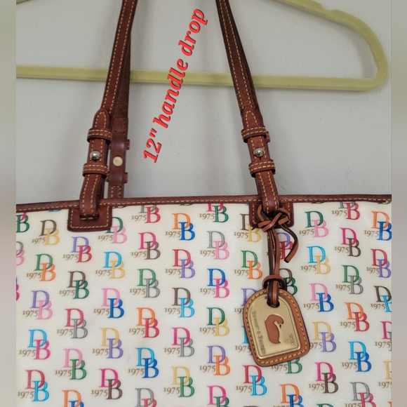 Dooney & Bourke RARE, VTG, AWL, Y2K DB1975 Rainbow Large Zip Tote, DUCK Fob Orig - Picture 13 of 16